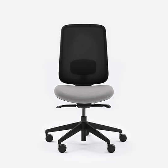 Task One Black Frame Office Chair With No Arms and Fog Seat