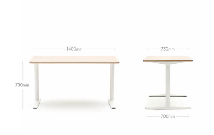 Slouch Desk Dimensions 1400mm Wide
