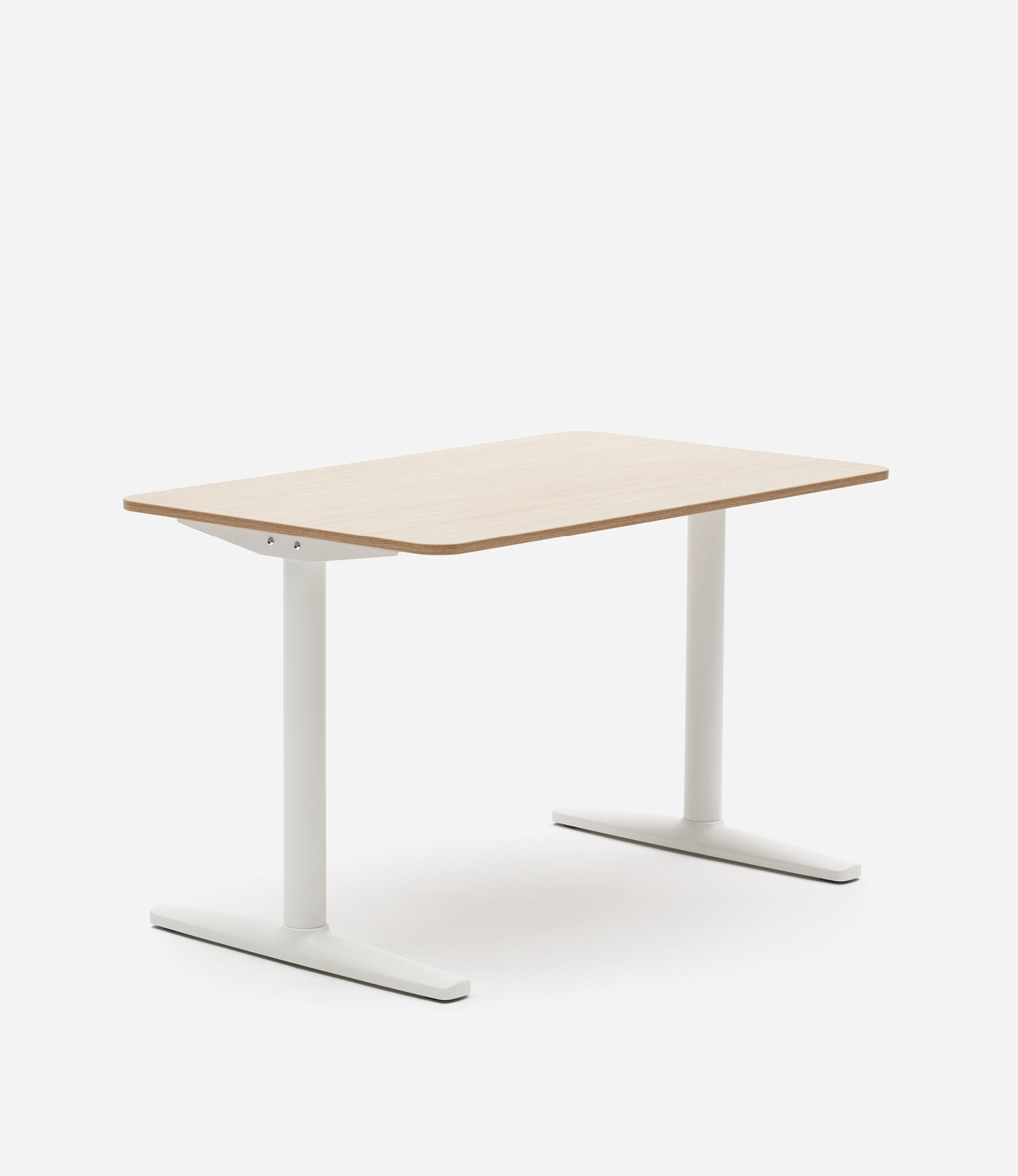 Desk One – 1200 – Fixed – White & Oak