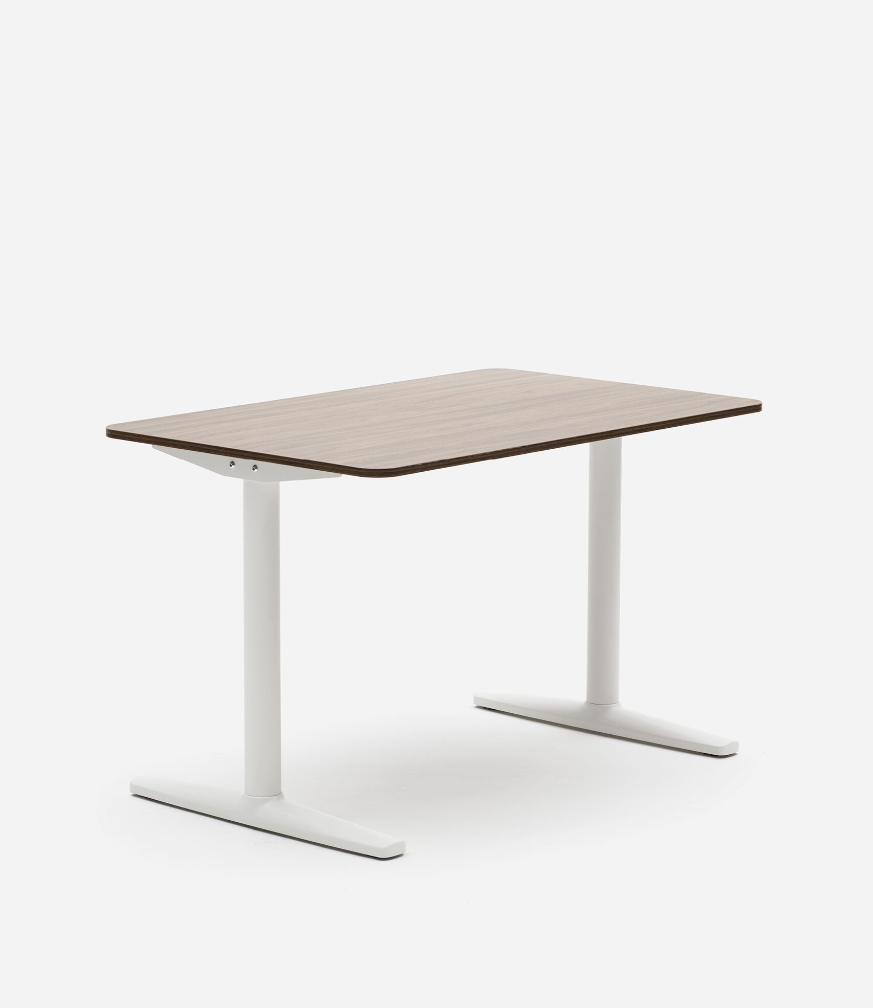 Desk One – 1200 – Fixed – White & Walnut