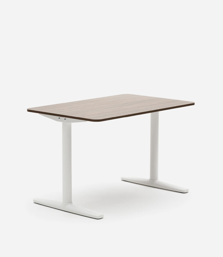 Smart Desk – 1200 – Fixed – White & Walnut