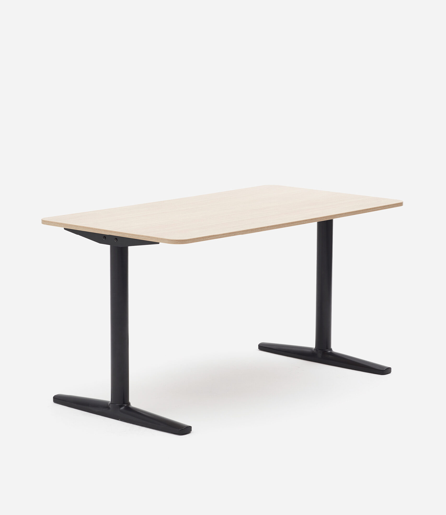 Desk One – 1400 – Fixed – Black & Oak