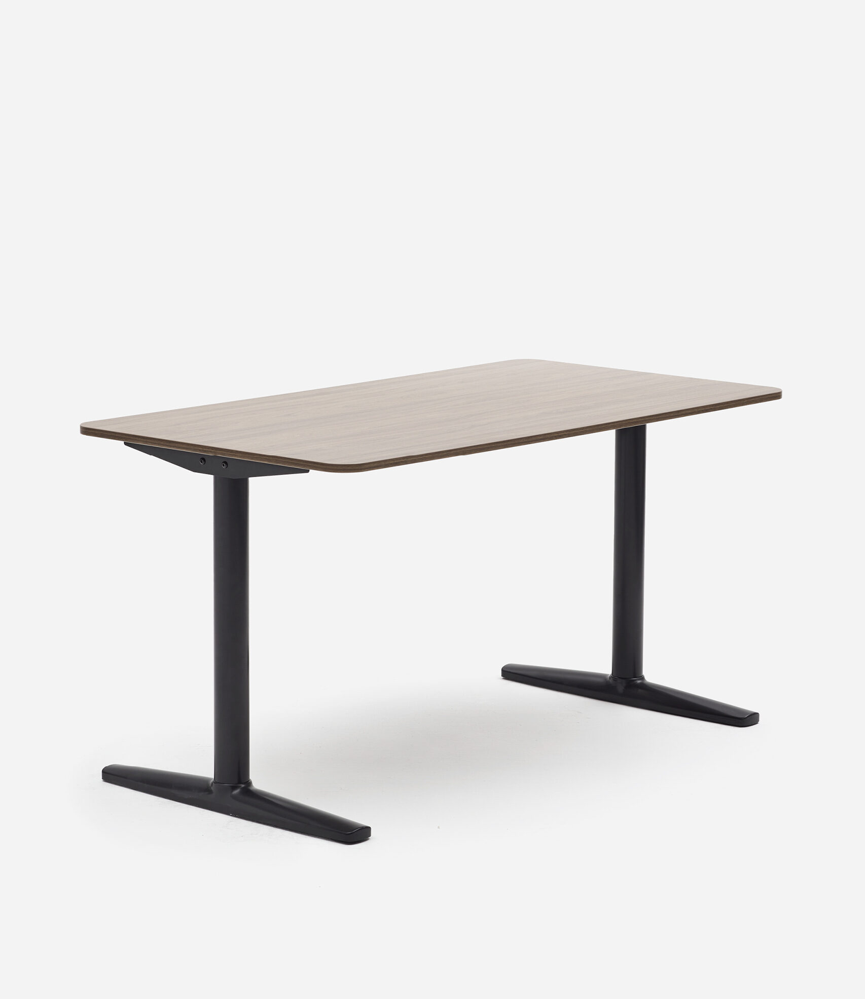 Desk One – 1400 – Fixed – Black & Walnut