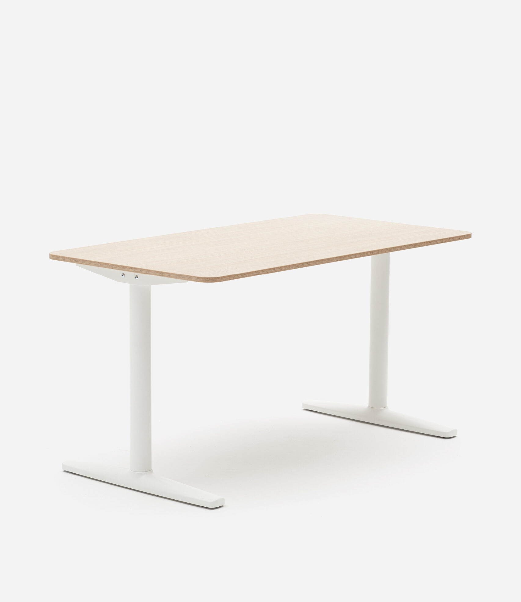 Desk One – 1400 – Fixed – White & Oak