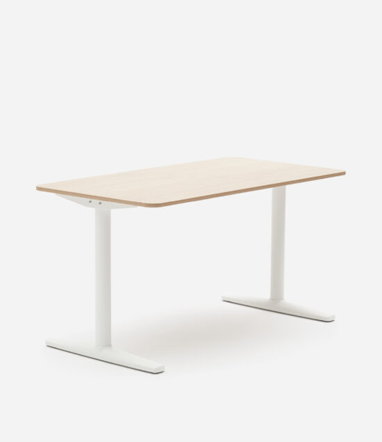 Smart Desk – 1400 – Fixed – White & Oak