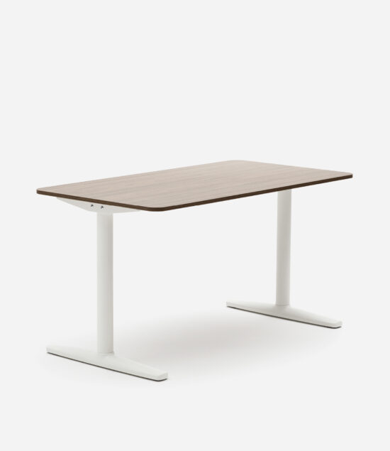 Smart Desk – 1400 – Fixed – White & Walnut