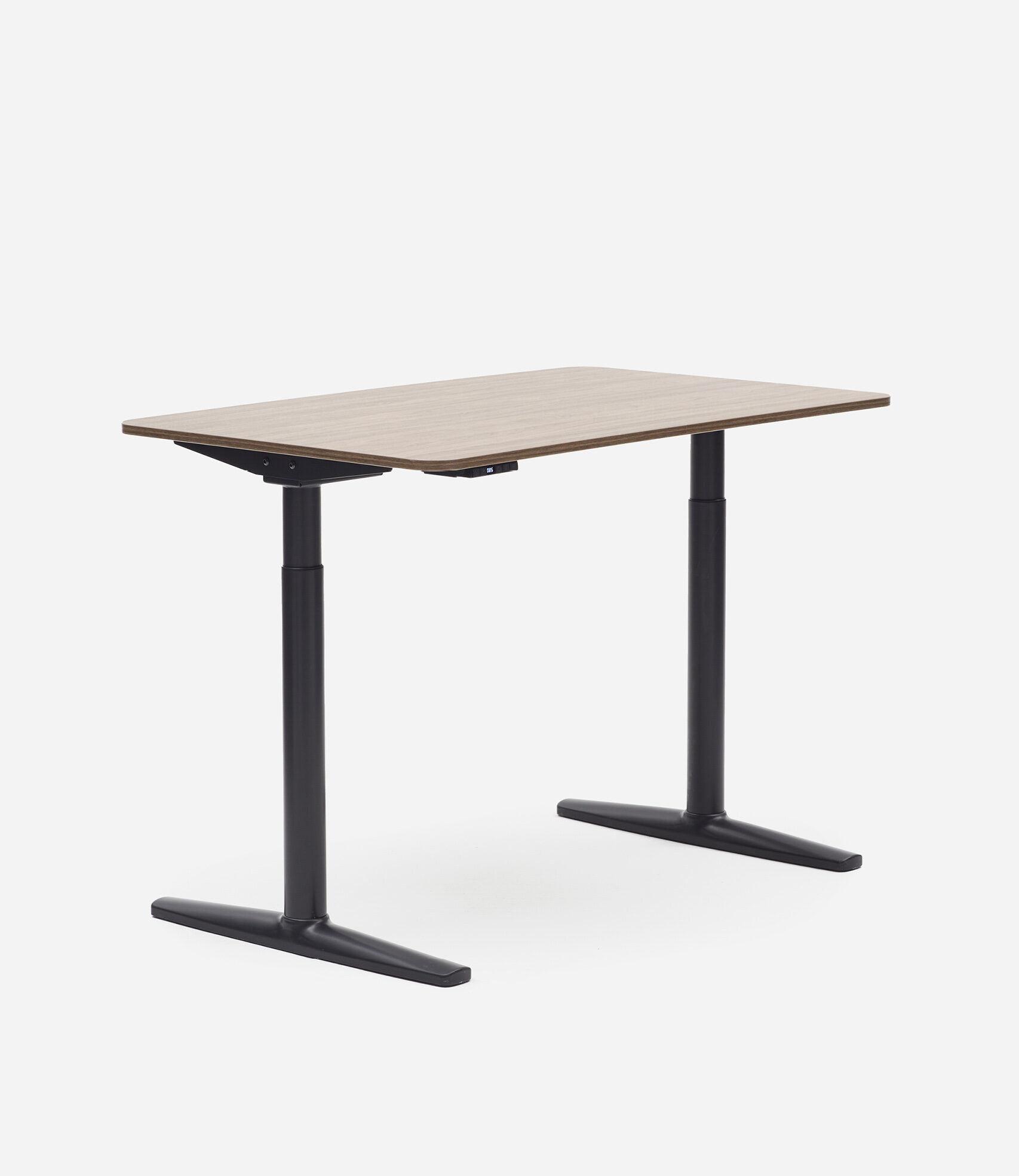 Desk One – 1200 – Adjustable – Black & Walnut