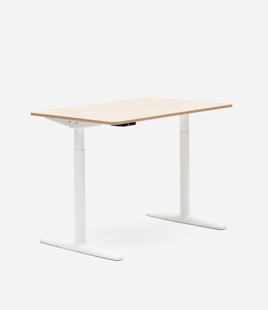 Smart Desk – 1200 – Adjustable – White & Oak