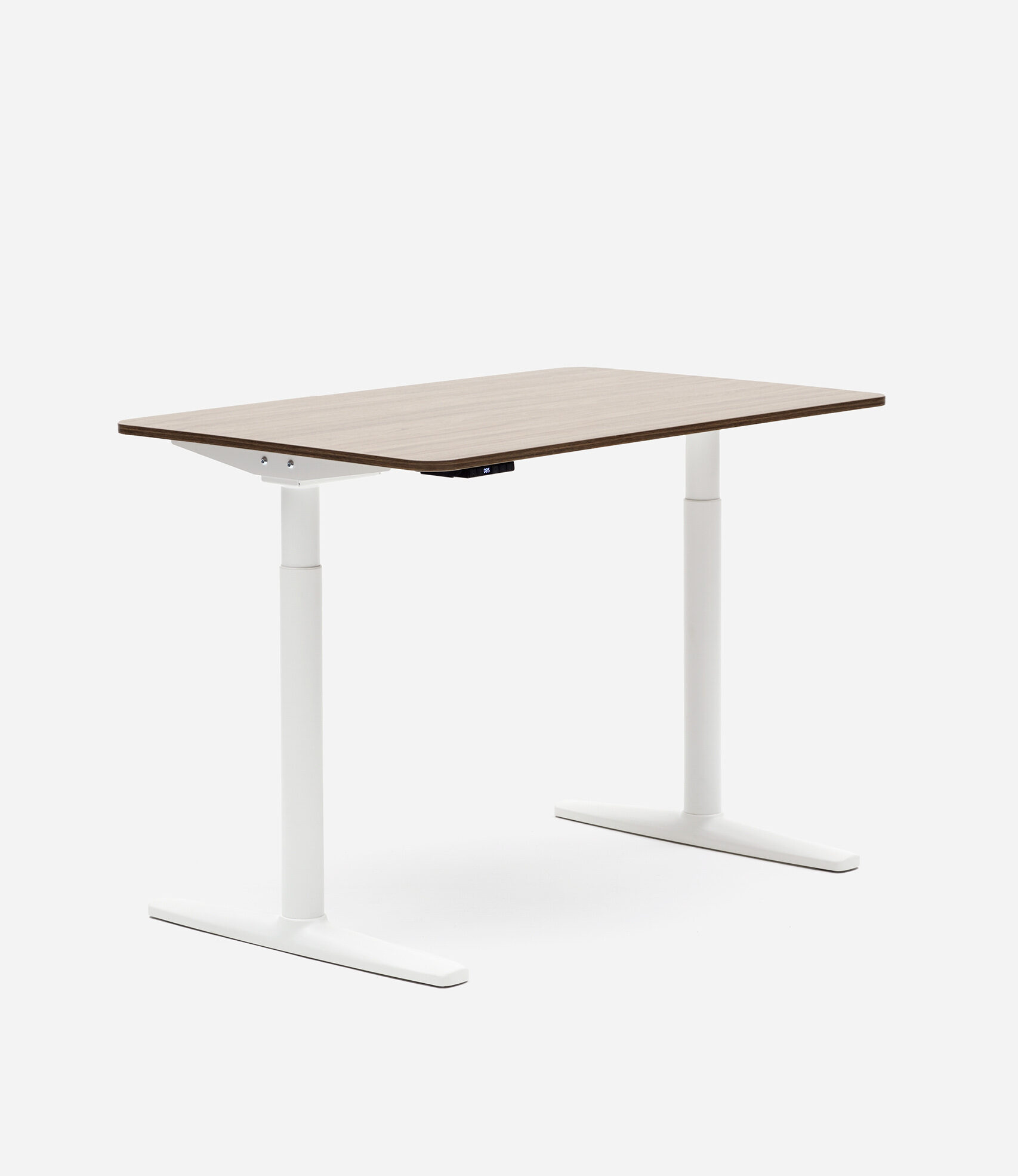 Desk One – 1200 – Adjustable – White & Walnut