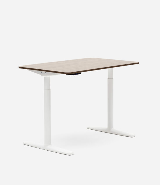 Smart Desk – 1200 – Adjustable – White & Walnut