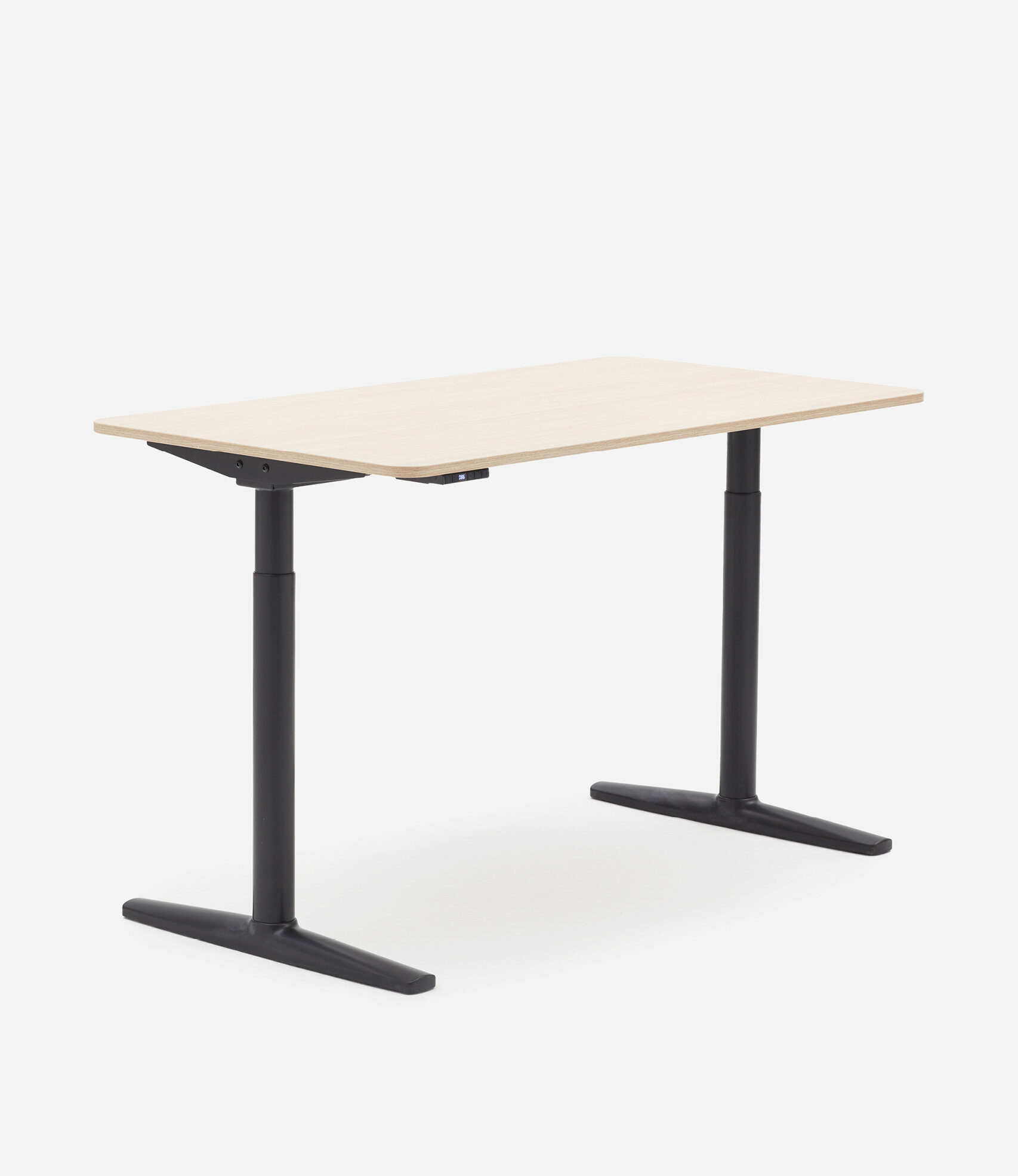 Desk One – 1400 – Adjustable – Black & Oak