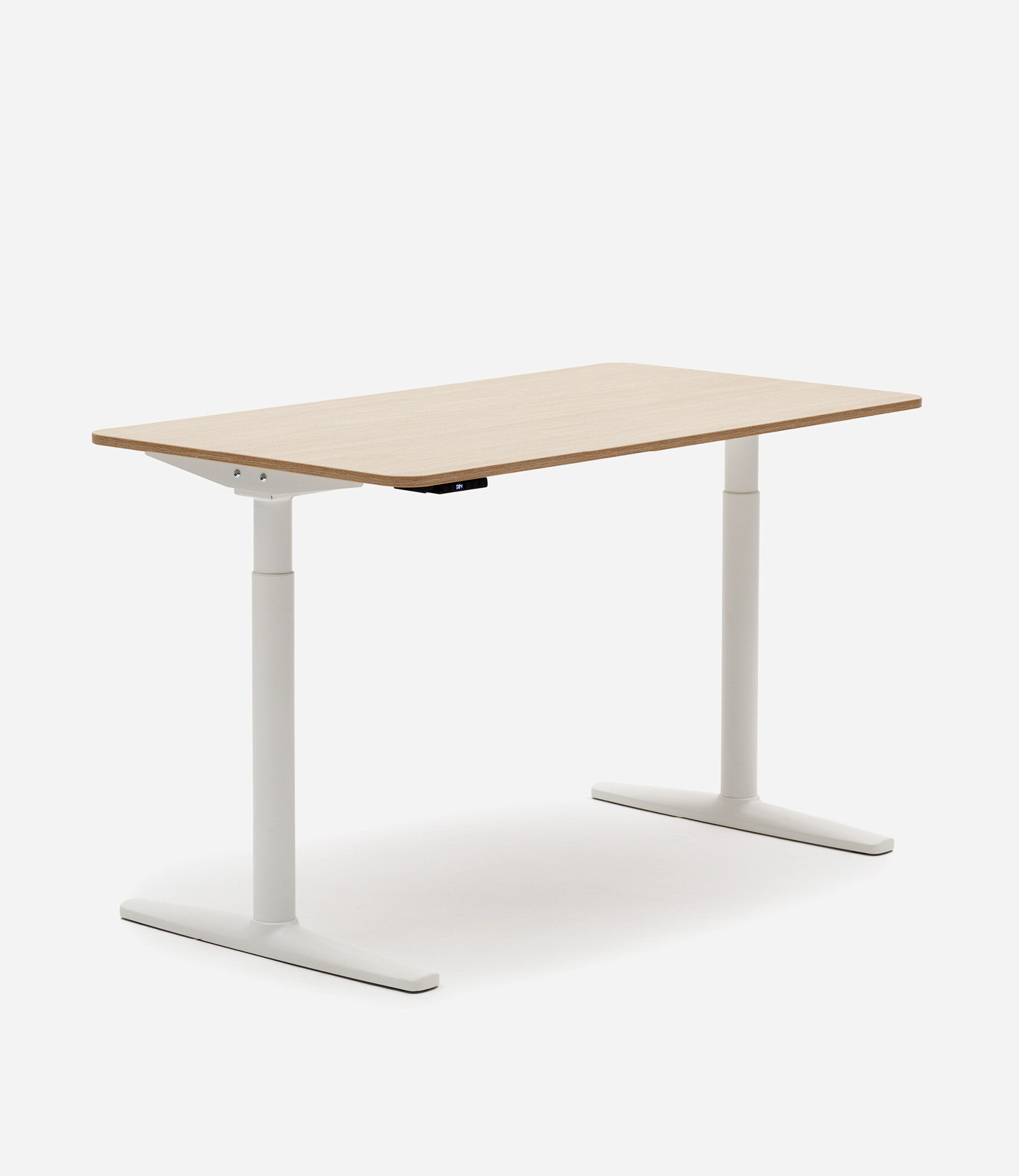 Desk One – 1400 – Adjustable – White & Oak