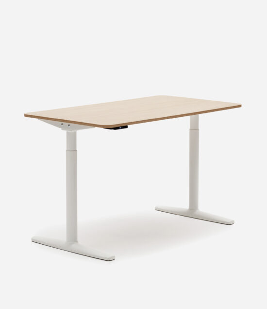 Smart Desk – 1400 – Adjustable – White & Oak