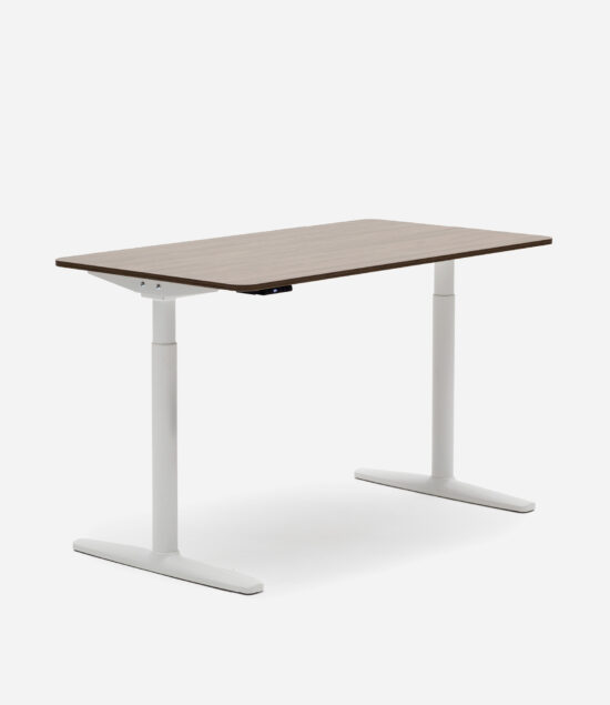 Smart Desk – 1400 – Adjustable – White & Walnut