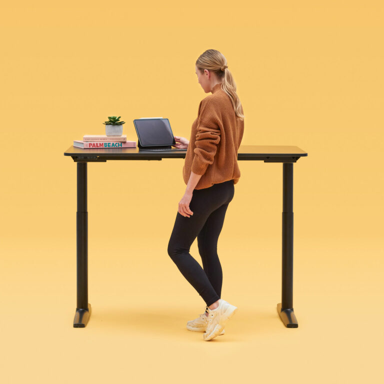 Women Working at a Height Adjustable Desk