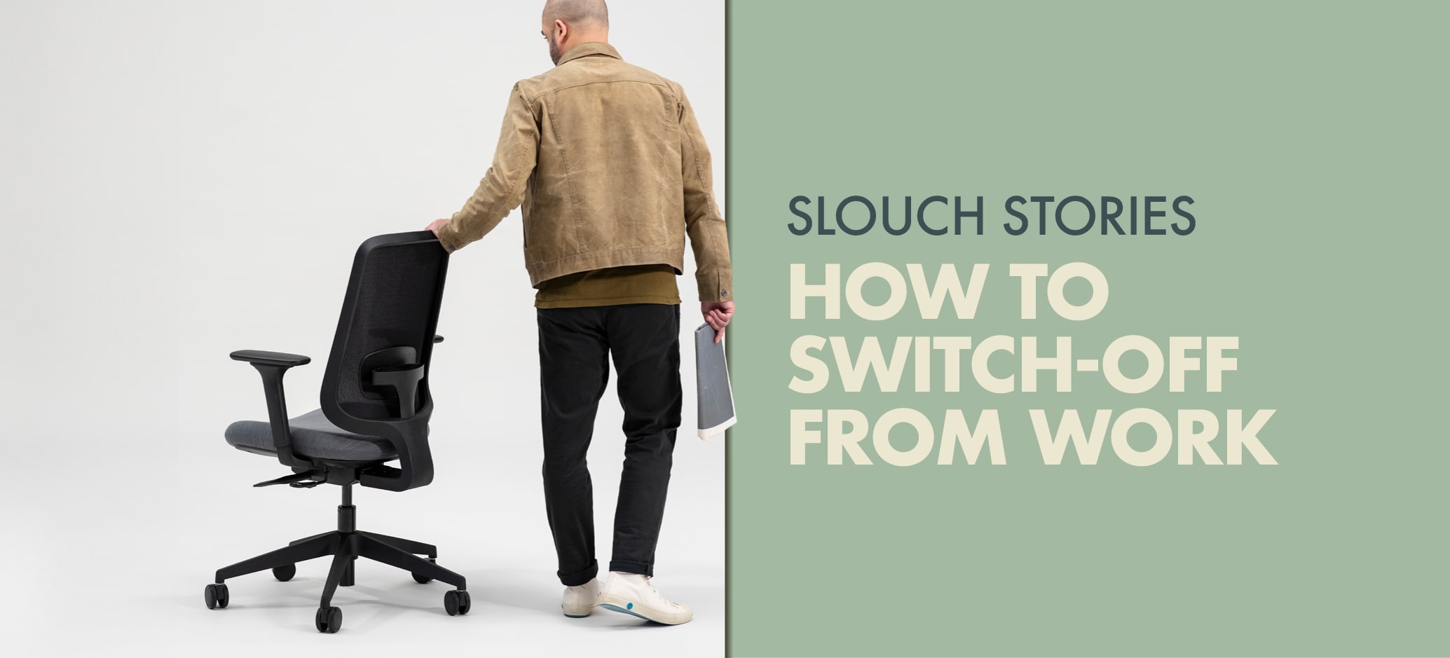 Person Pushing a Slouch Chair With Their Left Hand