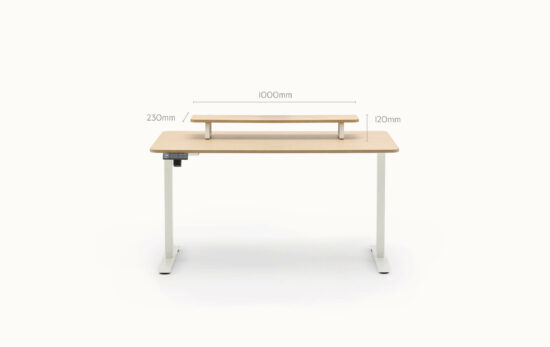 Edge Monitor Stand - Oak Top - White Frame - Slouch