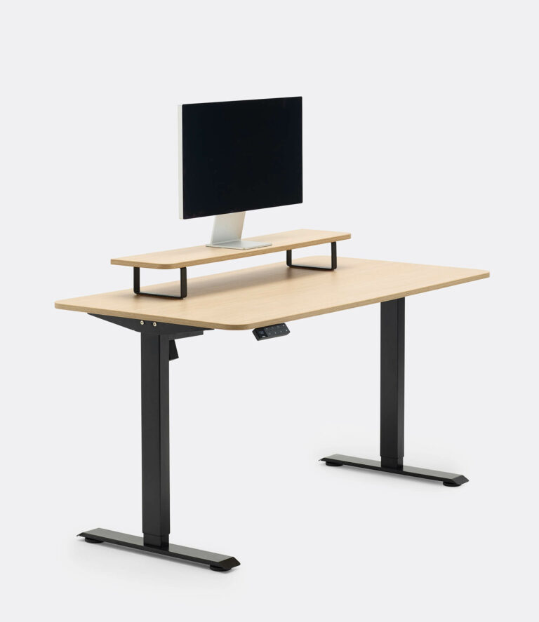 Edge Monitor Stand – Oak Top – Black Frame