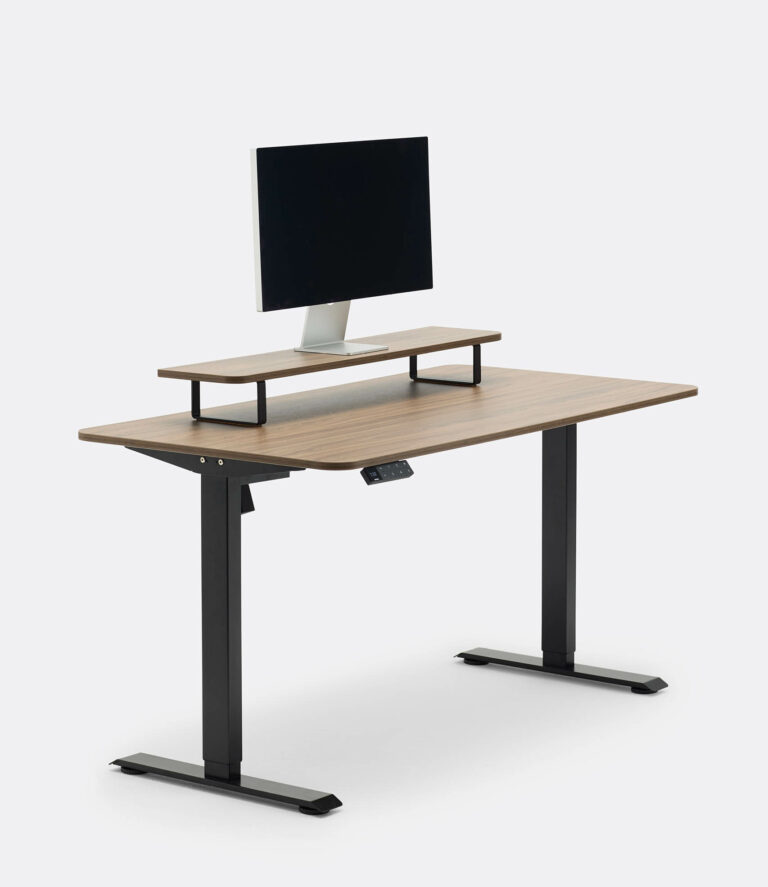 Edge Monitor Stand – Walnut Top – Black Frame