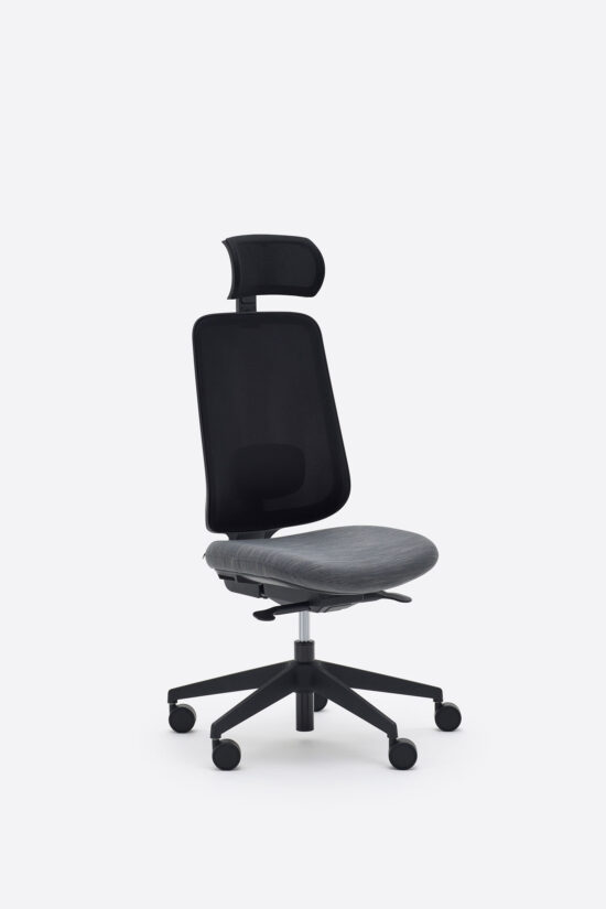 Task One – Black Frame – No Arms – Charcoal – Headrest