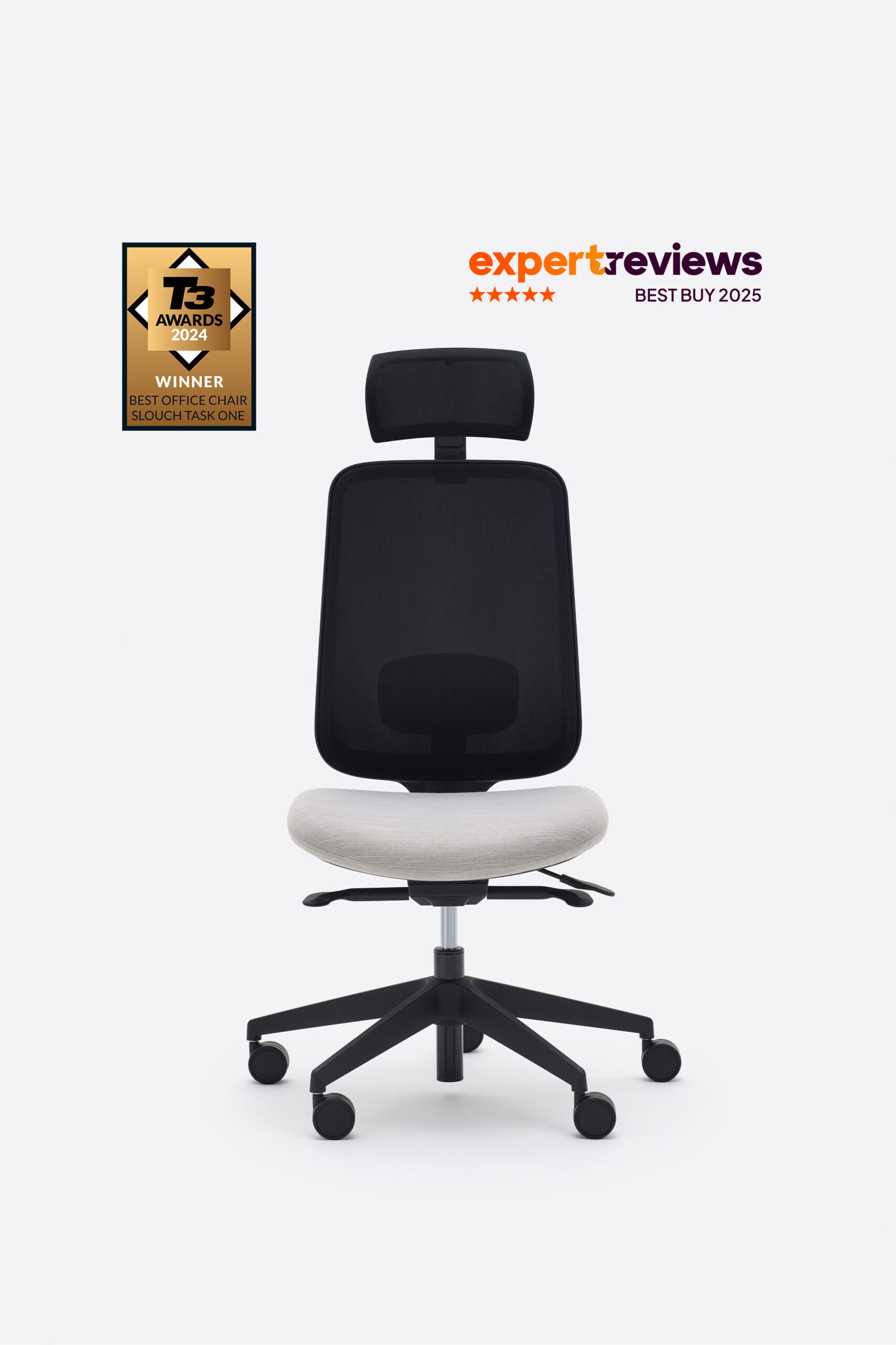 Task Two Black Office Chair No Arms Fog Seat Slouch