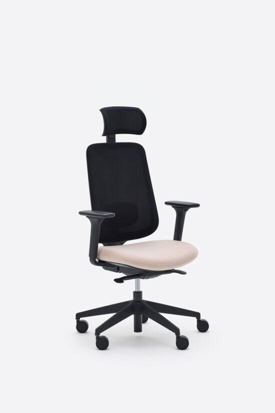 Task One – Black Frame – With Arms – Pink – Headrest