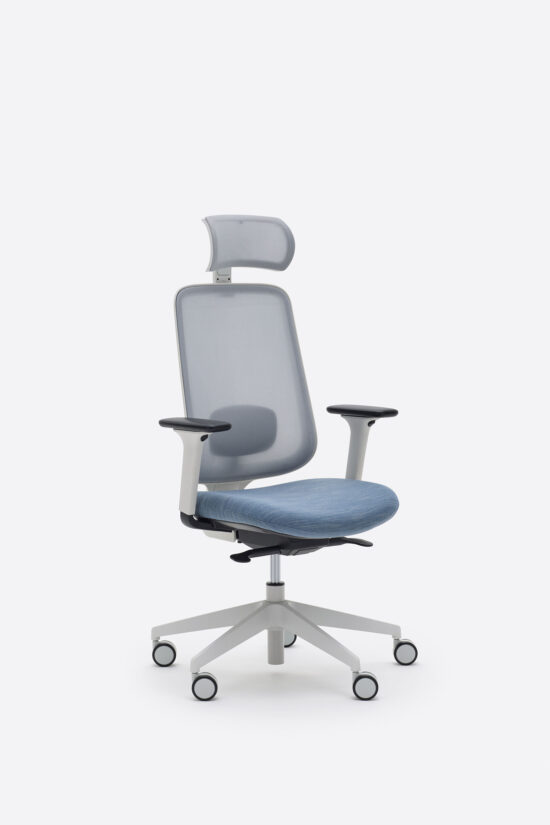 Task One – Grey Frame – With Arms – Bluestone – Headrest