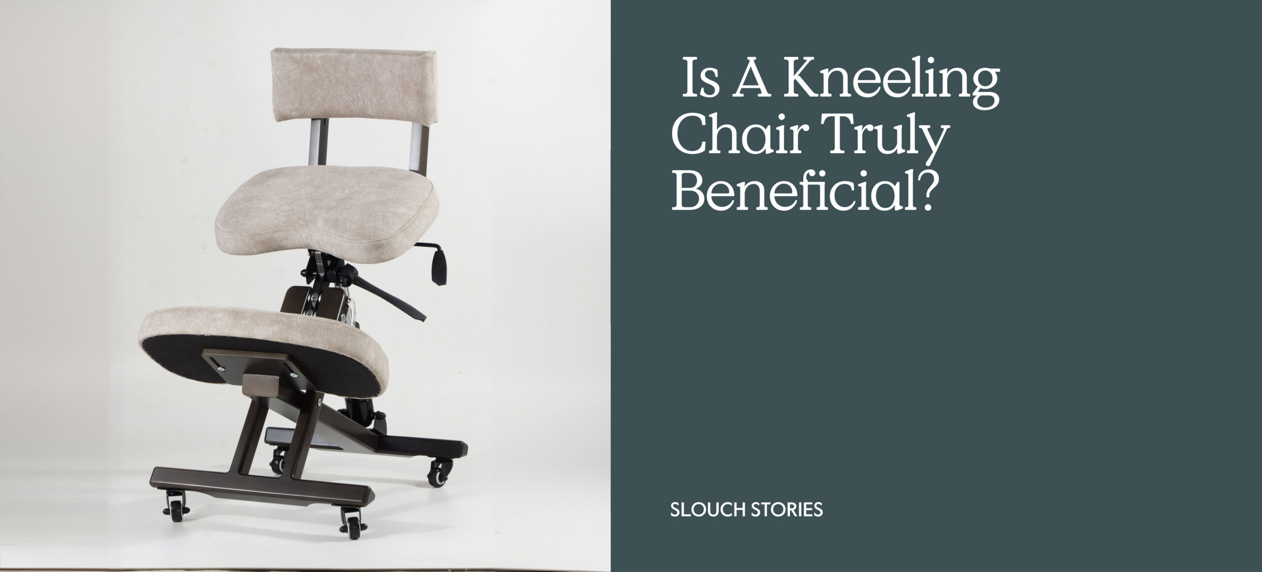 Feature image banner with the title 'Is a kneeling chair truly beneficial'