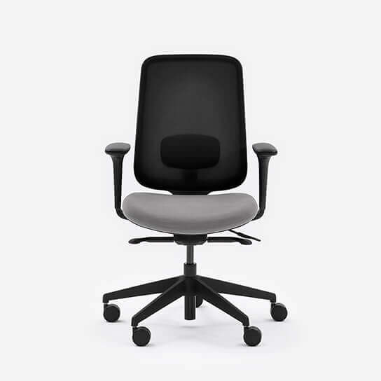 Task One Black Frame Office Chair With Arms and Fog Seat